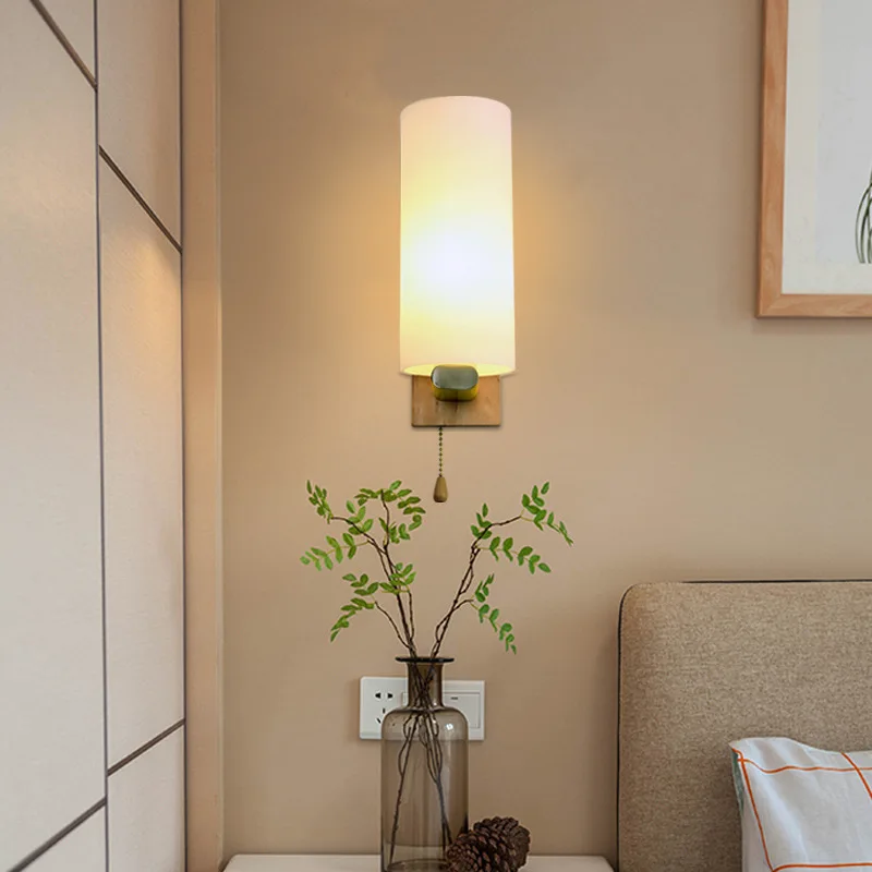 LED Wall Lamp Acrylic Aisle Corridor Light Square Solid Wood Bedroom