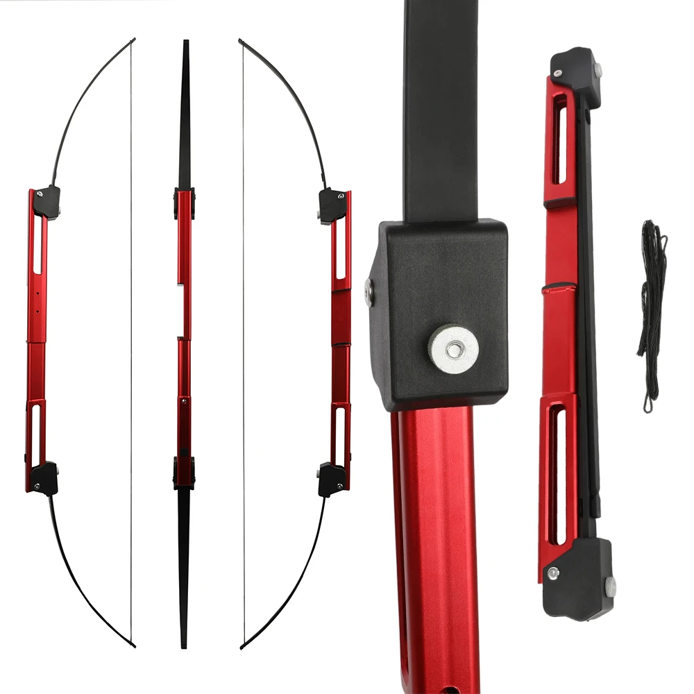 

58-дюймовый складной изогнутый лук для стрельбы из лука, 35 фунтов, портативный алюминиевый подъемник для левой/правой руки для охоты, аксессуары для стрельбы