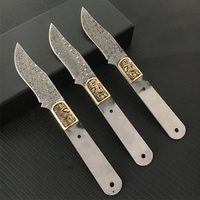 Dropship Size Damascus Steel Semi-finished Fixed Blade Knife Blank Hunting Straight Camping Knife DIY Billets Blade