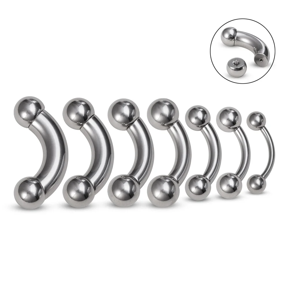 1pc Big Size Genital Curved Barbell Ear Tragus PA Piercing Nipple Ring Bar Cartilage Earring Sexy Surgical Steel Body Jewelry