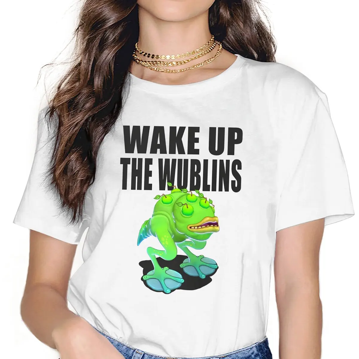 

Футболка с надписью «My Sing Monsters Wake Up The Wublins», женская уличная одежда унисекс из полиэстера, женская футболка