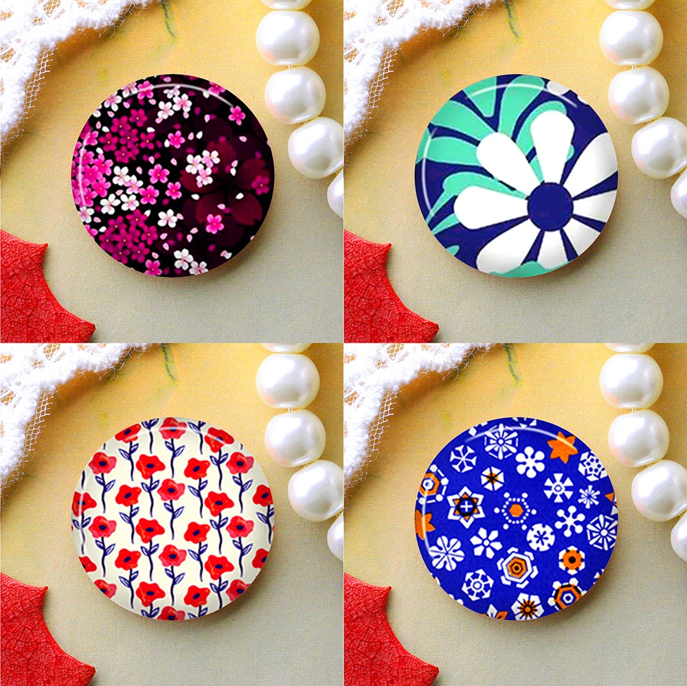 8mm 10mm 12mm 25mm 14mm 16mm 18mm 20mm  Photo Glass Cabochons Round Cameo Set Handmade Settings Stone Snap Flowers FNH9851