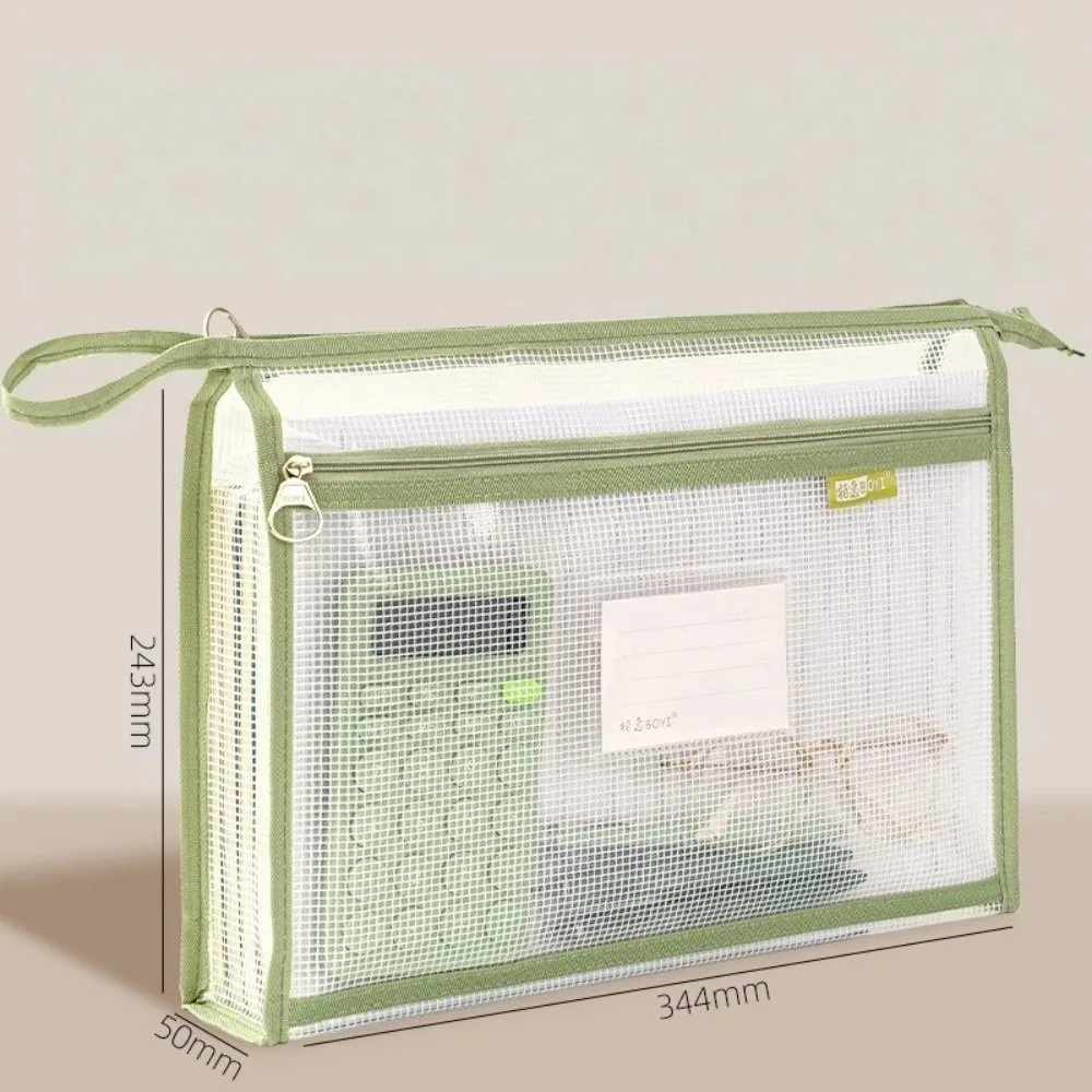 New EVA Paper File Bag Transparent Zipper Closure File Storage Bag Waterproof Large Capacity Student Tote Bag Student Use