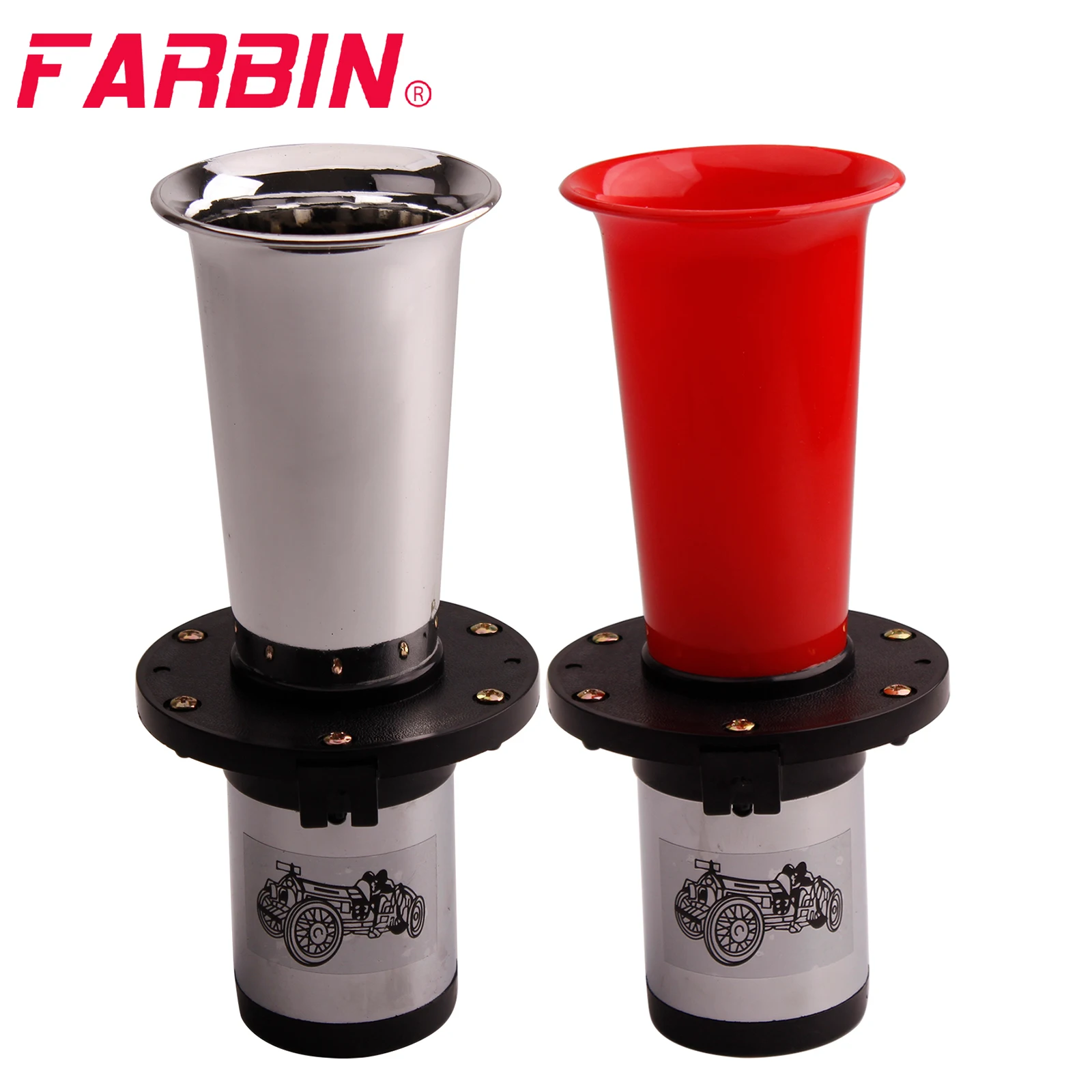 FARBIN 12V 110DB Vintage OO-GA Oogah Chrome Classical Car Horn Universal Super Loud Air Horn For Car Truck Boat Supplies