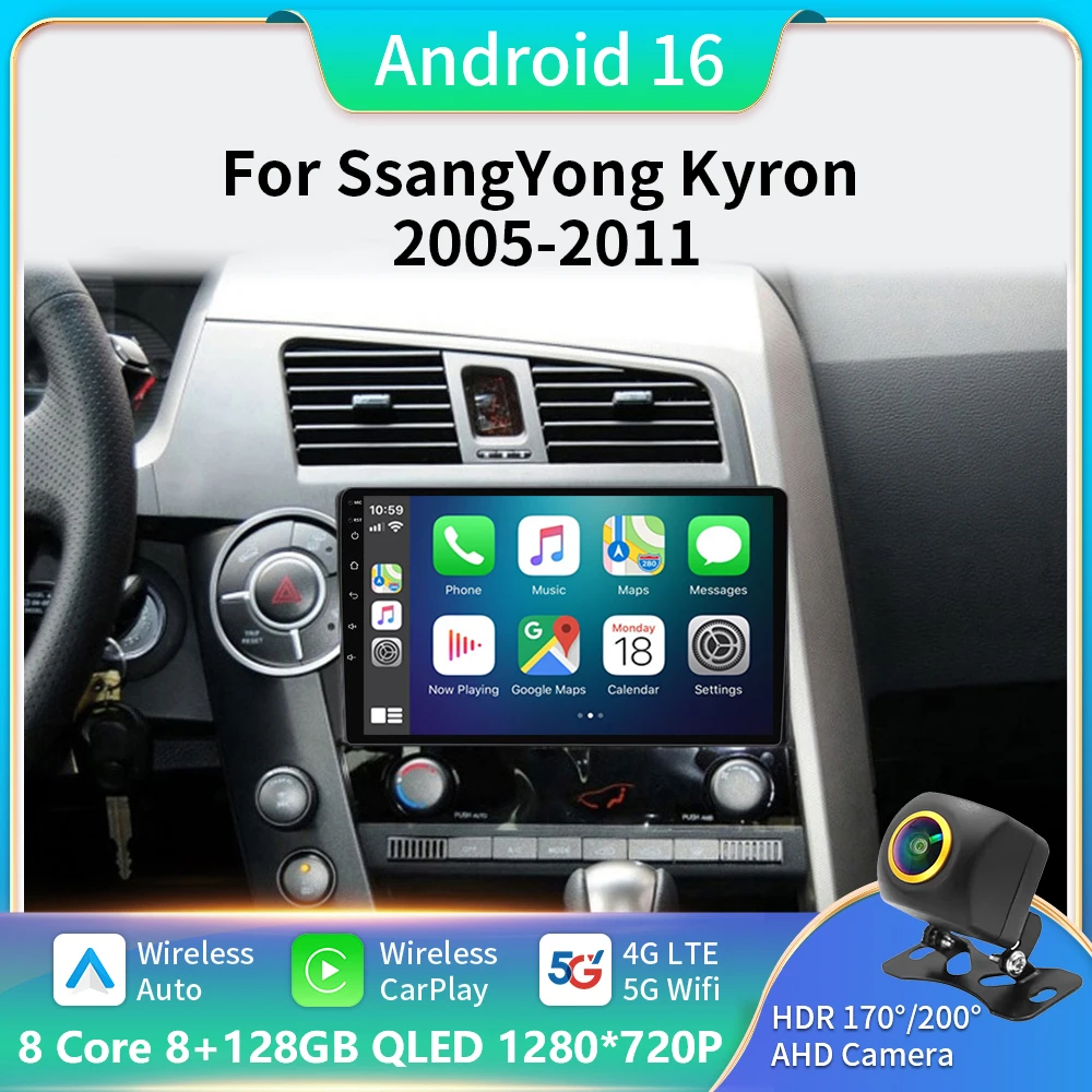 

Android For SsangYong Kyron Actyon 2005 - 2013 AutoRadio Carplay Auto Multimedia Car Video Player Screen 5G No 2din DVD DSP BT