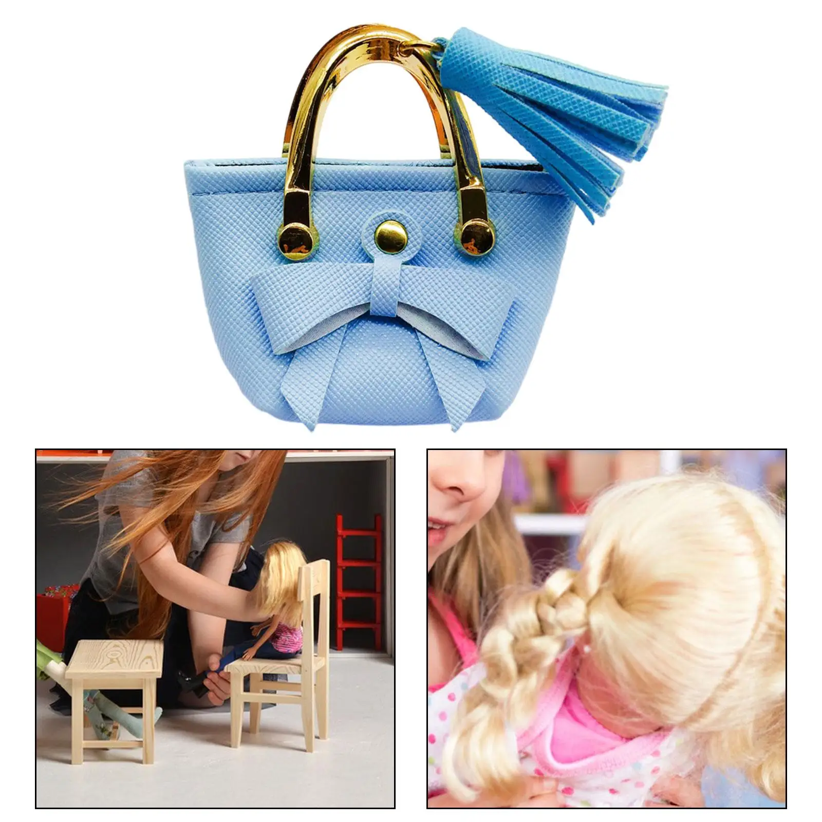 Roupa de boneca masculina bolsa em miniatura escala 1/6 couro pu moda sacola acessório para cena de casa de bonecas