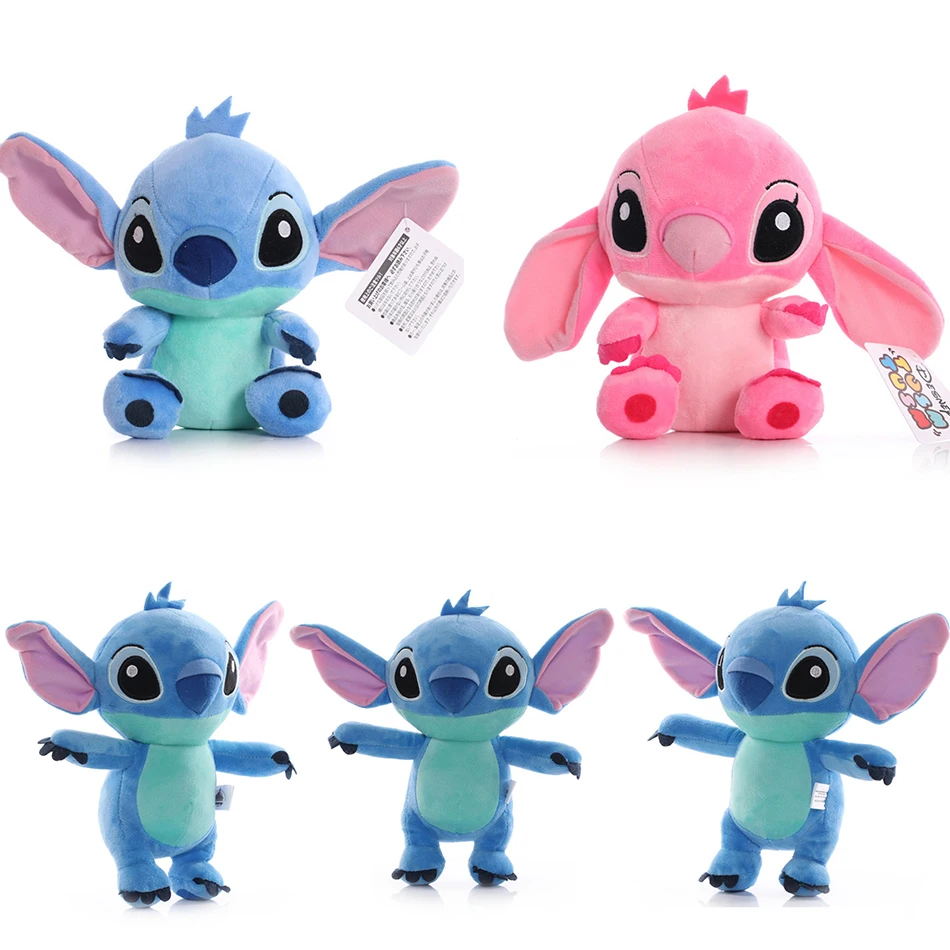 Disney 18cm Oryginalny Pluszowy Stitch z Filmu dla Dzieci, Model z Kreskówki, Figurki Akcji, Wypchane Zabawki, Zawieszka, Prezent