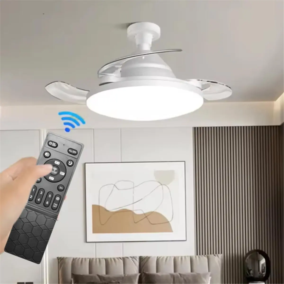 2Pcs Ceiling Fan Remote Replacement 6 Speed and Timer Control Remote Controller for Home Bedroom Living Room