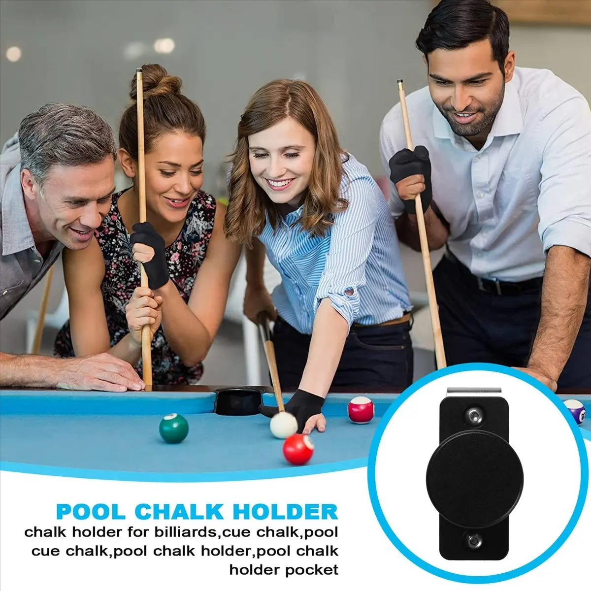 (ˉ﹃ˉ) Billiard Chalk Case Chalk Holder Magnetic Clip Portable Billiard Chalk Case Snooker Tool for Pool Snooker Accessories B