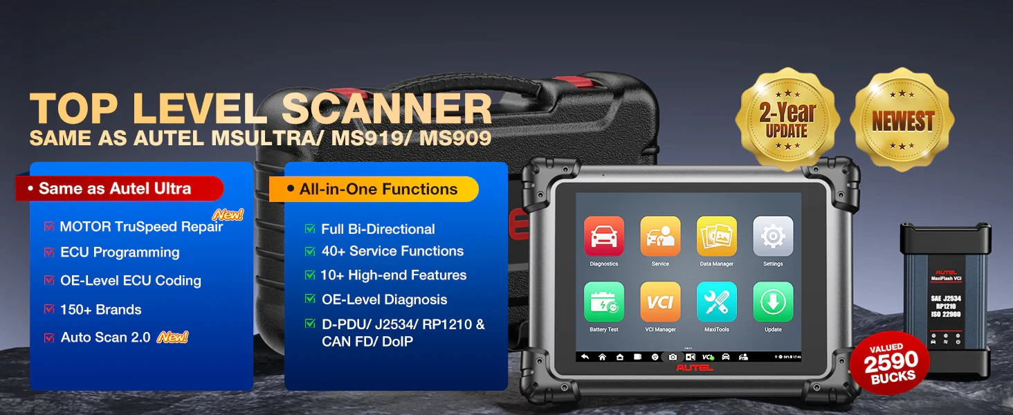 Autel Maxisys Elite II Pro Elite 2 Pro Diagnosegerät Identisch mit MS Ultra MS919 mit Motor TruSpeed Reparatur J2534 ECU-Programmierwerkzeug – Detail 3