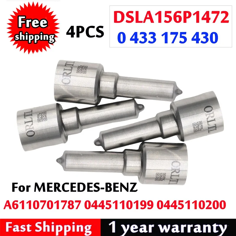 

4 шт. A6110701787 0445110199 Форсунка DSLA156P1472 0433175430 Дизельная форсунка DSLA 156 P 1472 Распылитель для MERCEDES-BENZ 0445110200