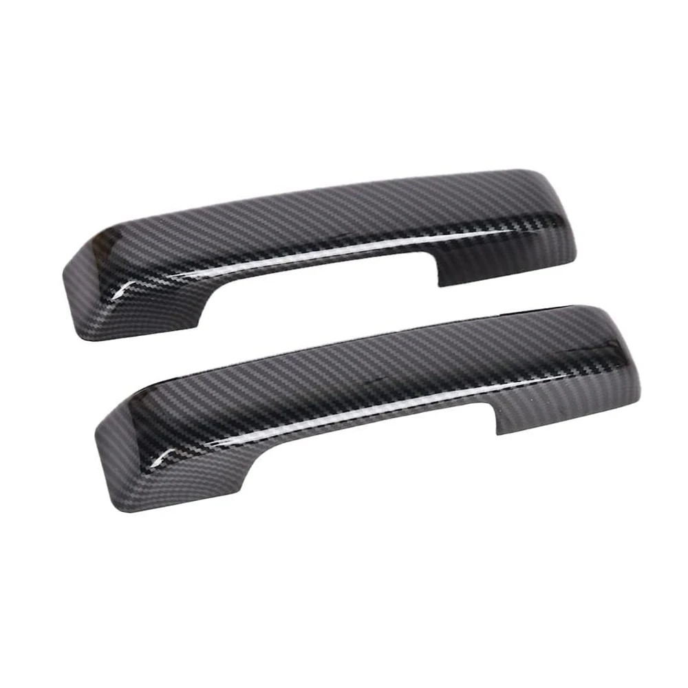 

2pcs Carbon Fiber style Exterior Rear Side Door Handles Trim Cover For Ford F150 F-150 2021-2022 Cover Trim Decor Accessories