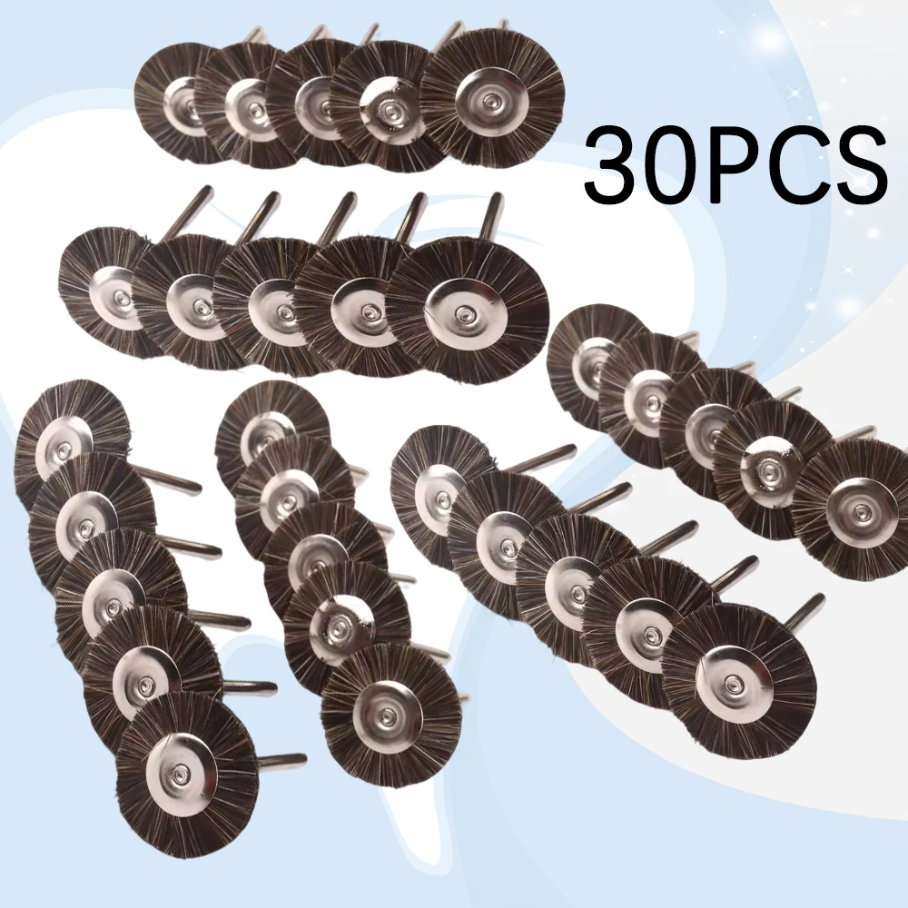 

30Pcs Dental Horse Hair Polishing Brush Wheel – For Low-Speed Straight Handpieces, Ideal for Polishing & Cleaning