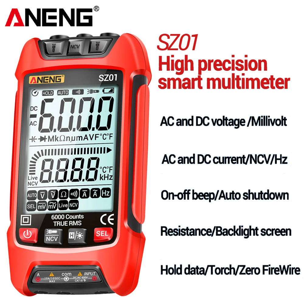 ANENG SZ01 6000 Count Digital Professional Multimeter Electric Capacitance Meter AC/DC Current Voltage Tester Electrician Tools