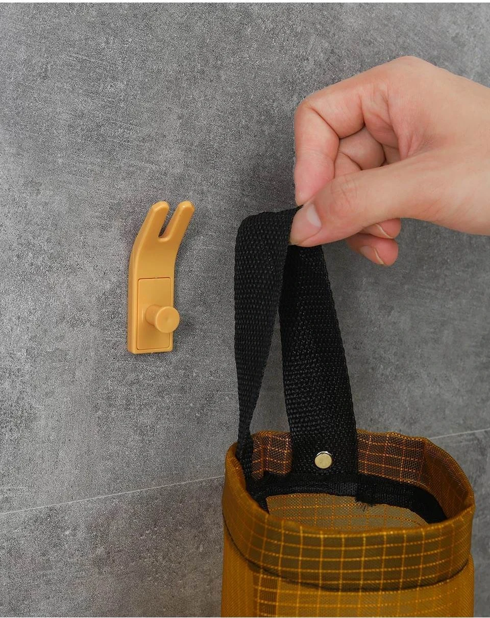Hause Lebensmittel Tasche Halter Wand Halterung Kunststoff Tasche Halter Spender Hängende Lagerung Müll Müll Tasche Küche Müll Organizer – Detail 16