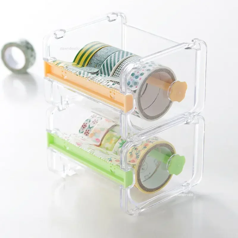 Creative Washi Tapes Cutter Set Tape Tool Transparent Tape Holder TapeDispenser School Supplies Office Stationery For Student