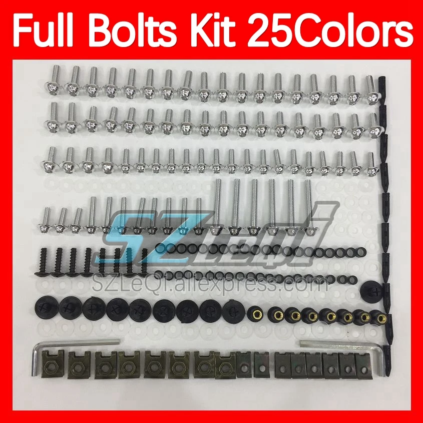 Fairing Bolts Full Screw Kit For Aprilia RSV1000R RSV1000 RSV 1000 R 03 04 05 06 2003 2004 2005 2006 Body Bolt Screws Nuts 268ps