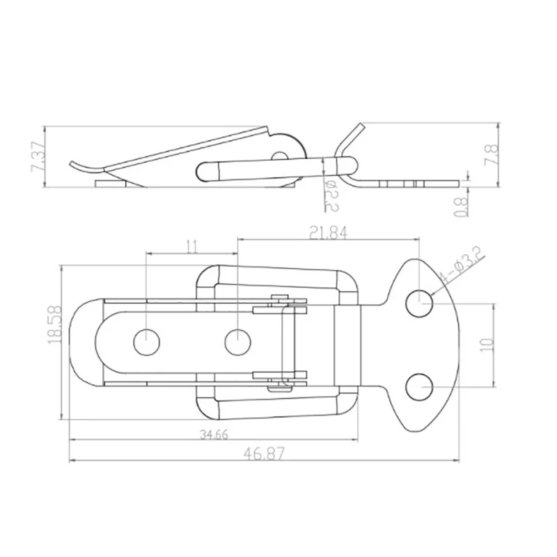 2 Stuks Snap Lock Knevelvergrendelingen Veerbelaste Klem Klemkast Vergrendeling Hendel Spanslot Hendel Sluiting Krat Lock Lock