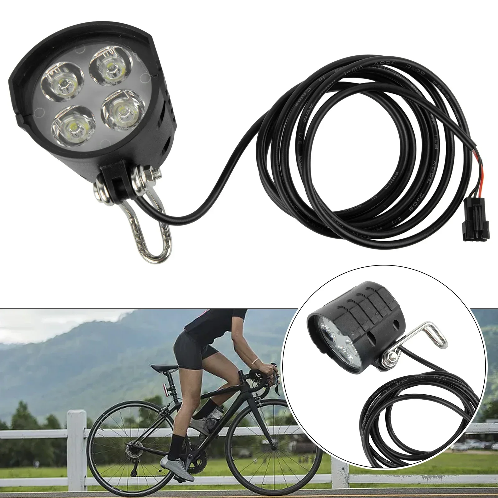 Electric Bicycle Headlight Front Wheel Light For BAFANG Motor Long Range Electric Mountain Bike Spotlight with Horn