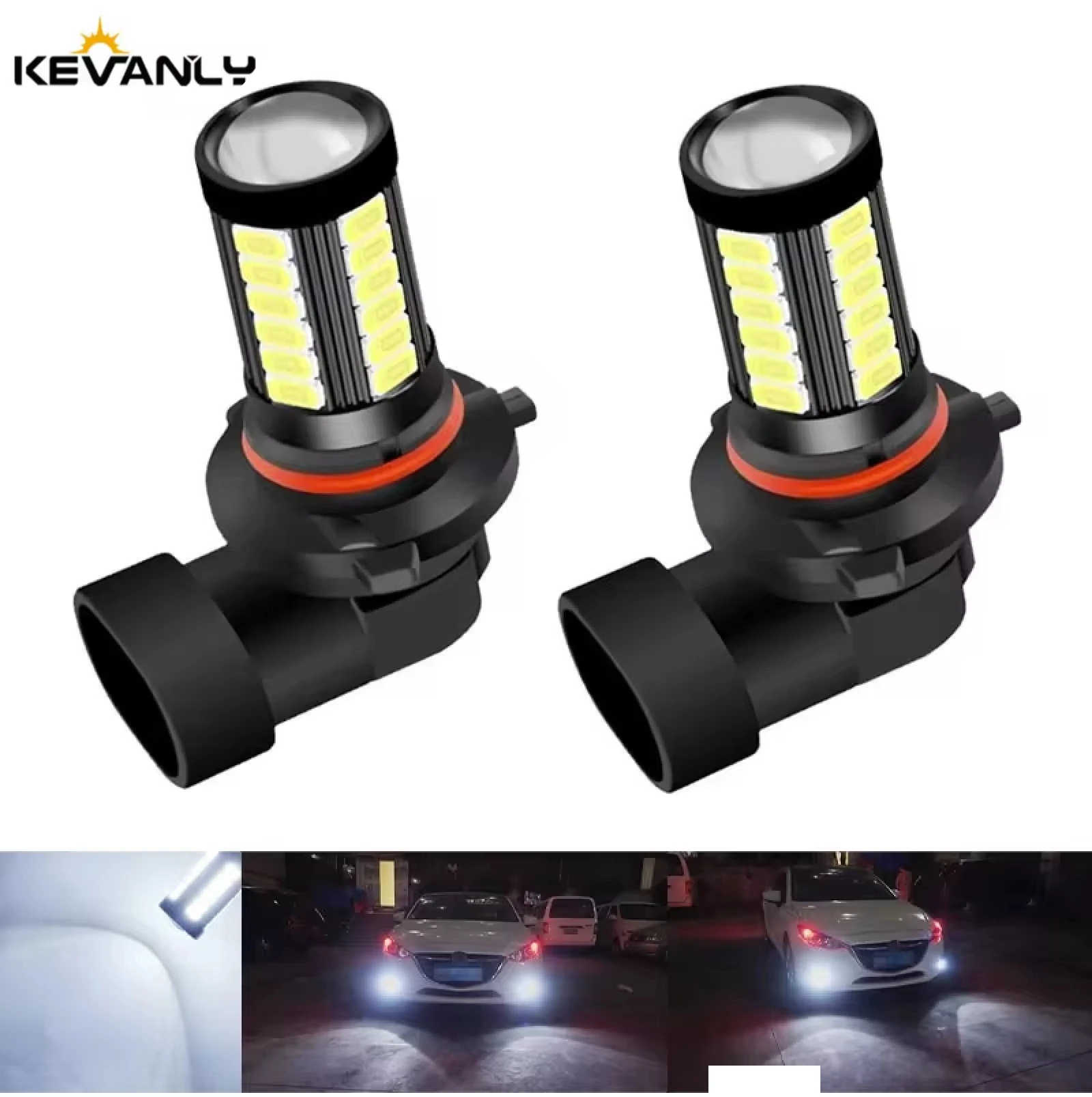 2PCS Car P13W LED Fog Light Bulb H11 H16 9005 9006 Bulb 5630 33 LED Fog Lamp Headlight Bulb Running Light Bulb White 12V 24V