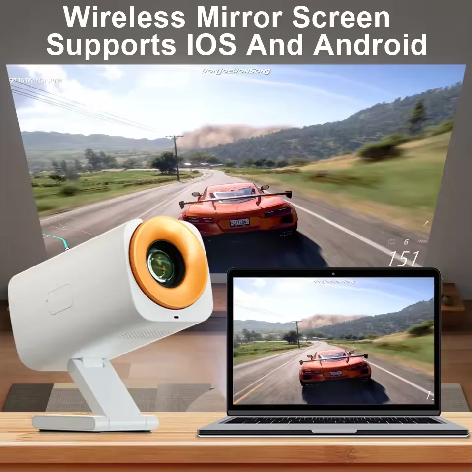 Smart Mini Portable Projector WiFi6 2K 4K Full HD Movie Gaming V16 Pro Video Home Theater WiFi Android11 Beam Projector PK HY300