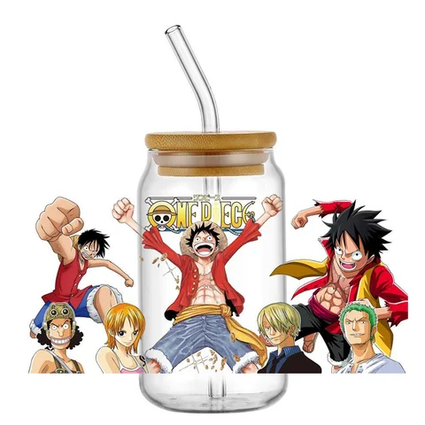 Miniso Japan One Piece Design Decal Waterproof Transfers Sticker for Libbey Glass Cup DIY UV DTF Cup Wrap Washable Mug Sticker