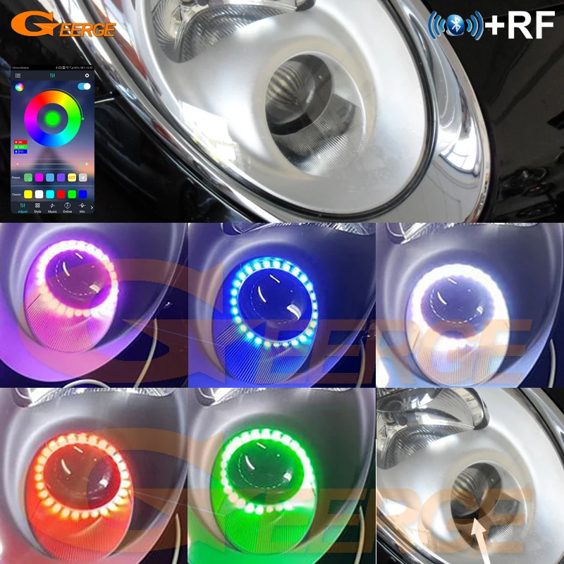 

For Alfa Romeo Mito 955 2008 2009 2010 2012 2013 - 2019 Bluetooth APP Multi-Color Ultra Bright RGB LED Angel Eyes Kit Halo Rings