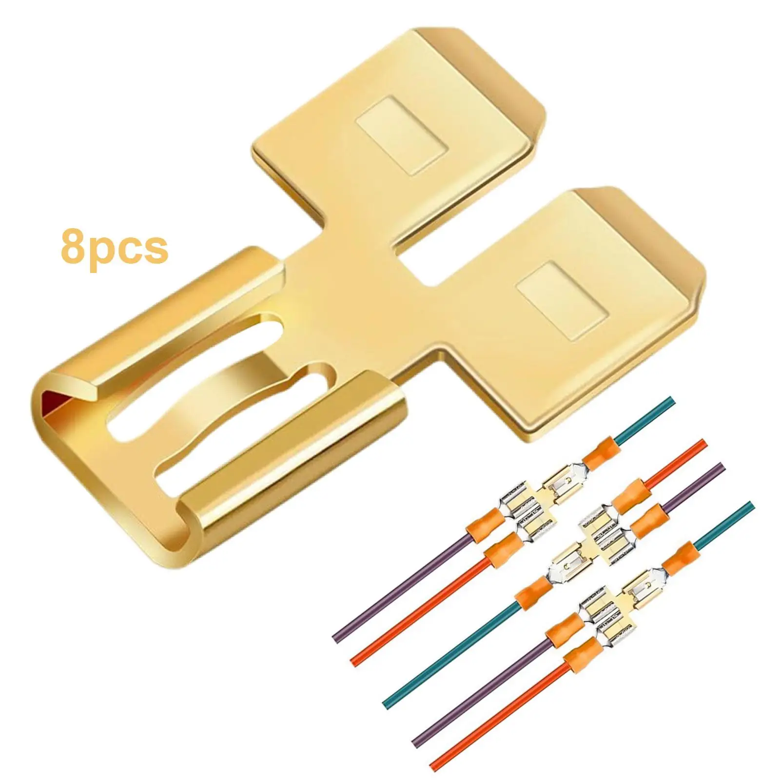 Double Spade Connector, Sliding Tab, Automotive Wire Connector, Non-Insulated, 2