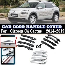 For Citroen C4 Cactus Accessories 2014~2019 Car Door Handles Anti-rust Covers Exterior Scratch Protective Decor Car Accessories