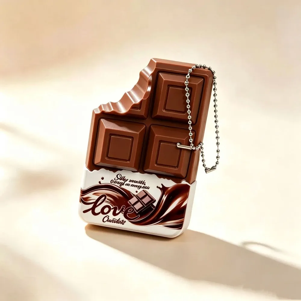Portable Fidget Keychain Reusable Cartoon Patterns Chocolate Keychain Breaking Design Chocolate Button Pendant Portable Use