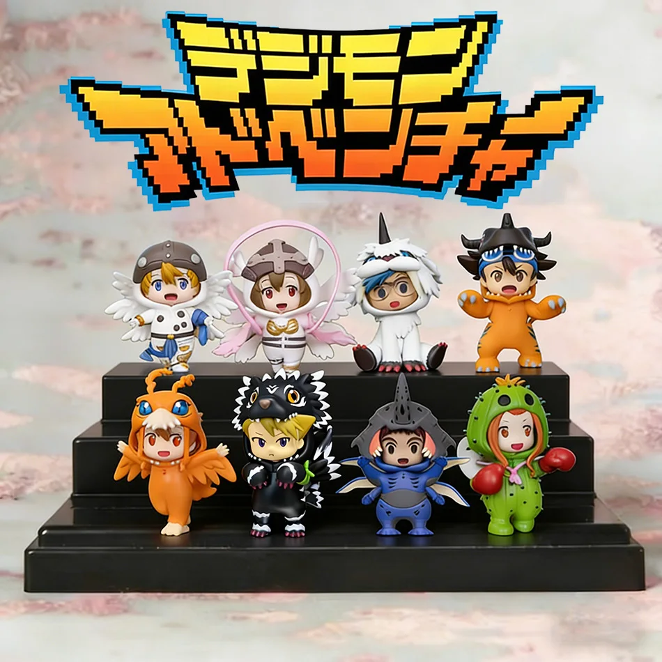 

In Stock 8pcs/set Anime Merch The Digimon Adventure PVC Collection Action Figure Model Toys Q version Desktop Decoration Gift