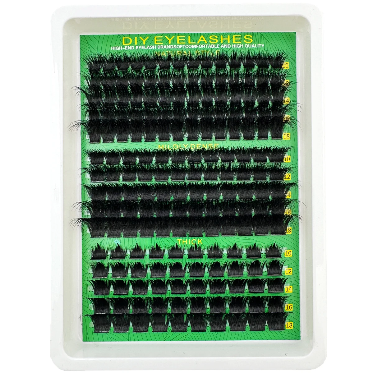 Spikes Lash Cluster 160D 200D 300D Thick Spiky Individuals Lashes 10-18mm Mega Wispy Eyelash Extension Fluff D Curly DIY at Home