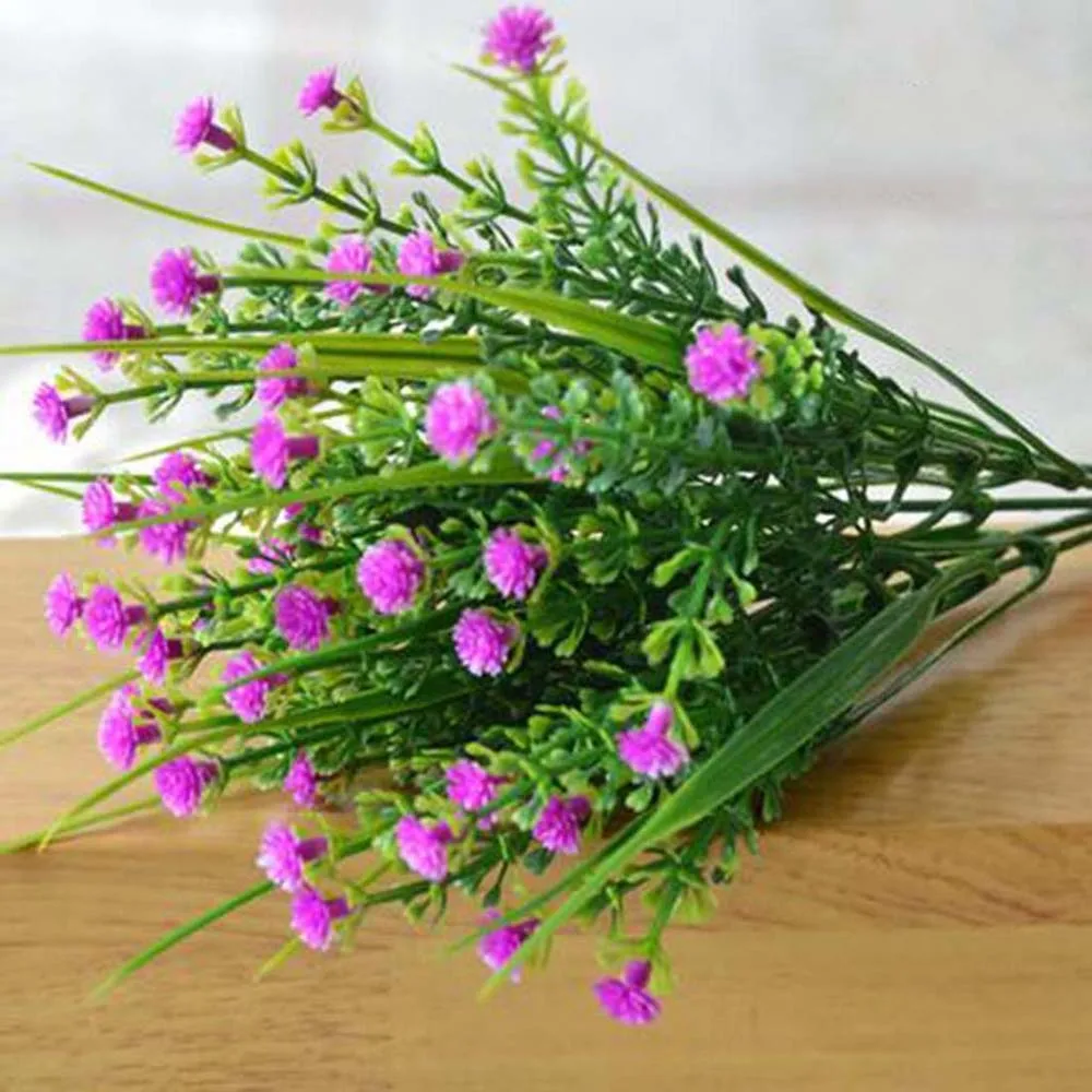 プラスチック造花屋外 UV 耐性造花装飾緑庭低木植物ホームウェディングパーティーの装飾