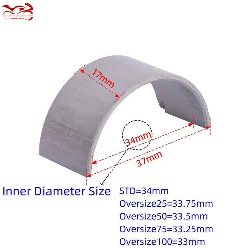 STD 34mm 38mm +0.25 +0.5 Motorcycle Connecting Rod Crankshaft Main Bearing for YAMAHA YZF R1 M YZFR1 YZF1000 MT10 MT 10 MT-10 SP