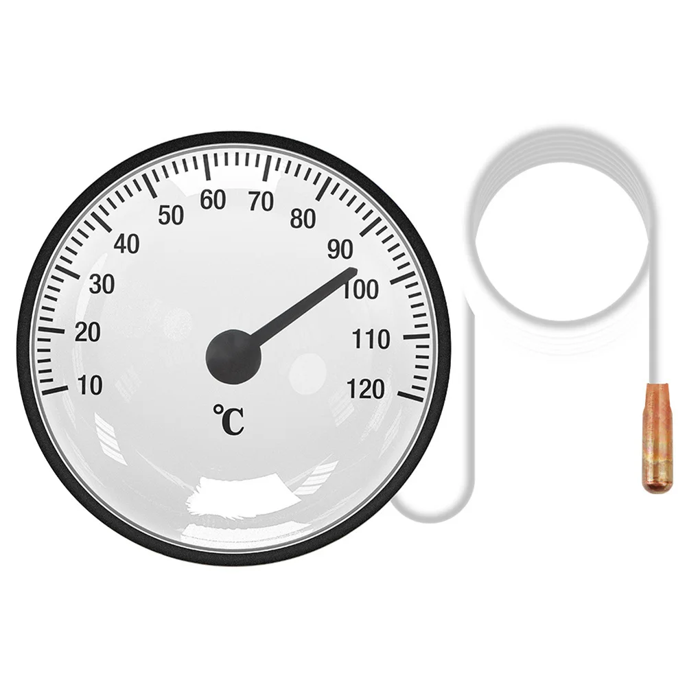 Dial Thermometer 0-120°C Liquid Expansion Water Temperature Gauge With Sensor And 144cm Cable For Pools Hot Springs Aquariums