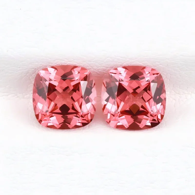 Künstlicher Edelstein Padparadscha Roter Lotus-Farbton Runde Form Großhandel Verfügbar mit Zertifikat – Detail 9