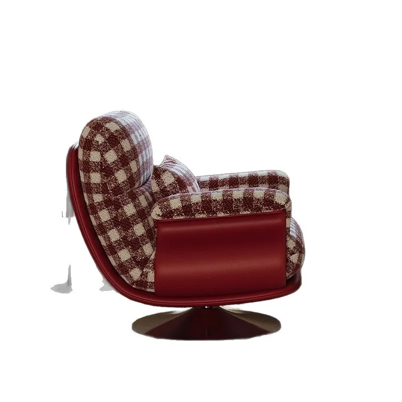 French retro style single sofa chair living room balcony bedroom lazy rotatable sofa leisure chair designer