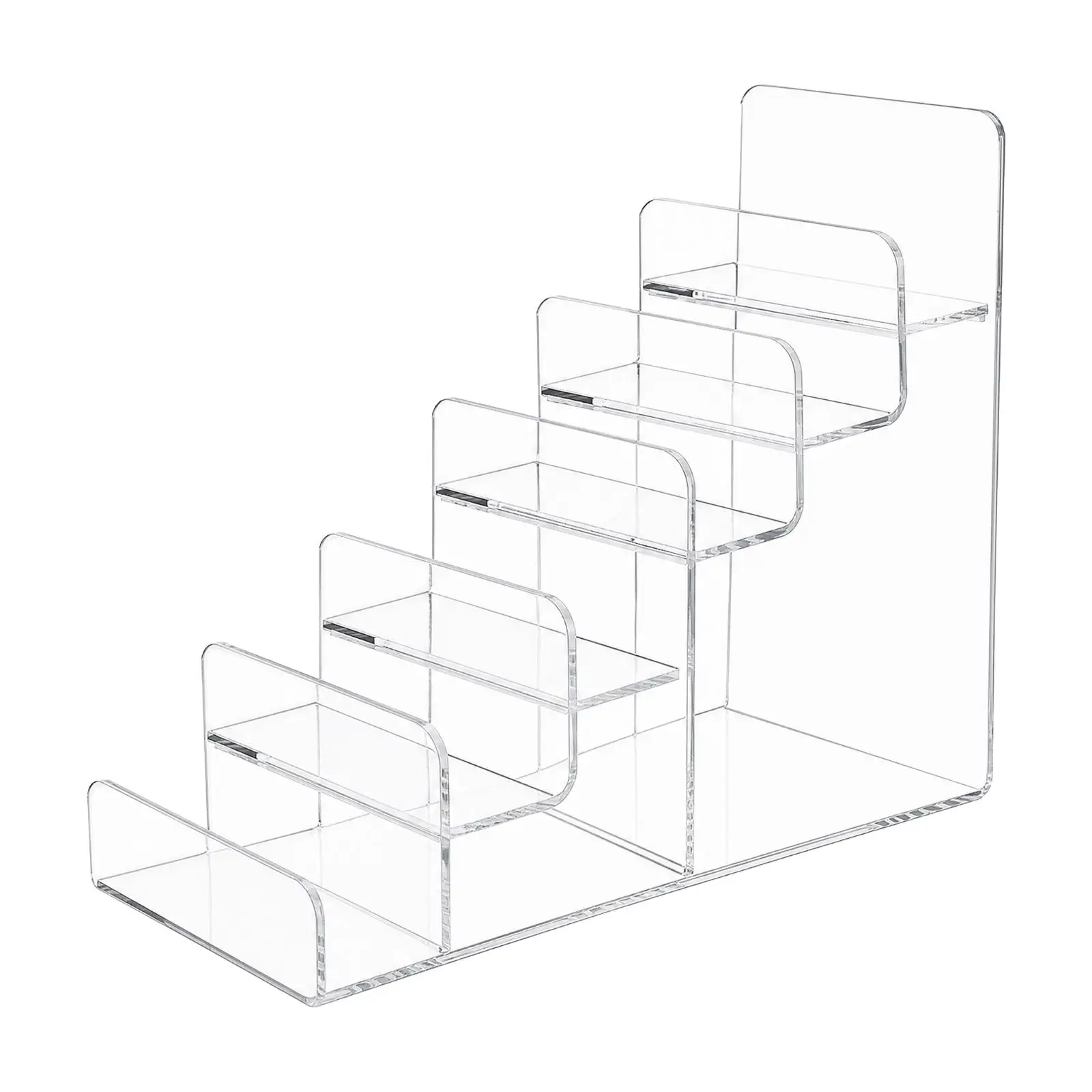 Acrylic Stepped Display Stand Clear Organizer Shelf for Perfume Cosmetics Retail Store Countertop