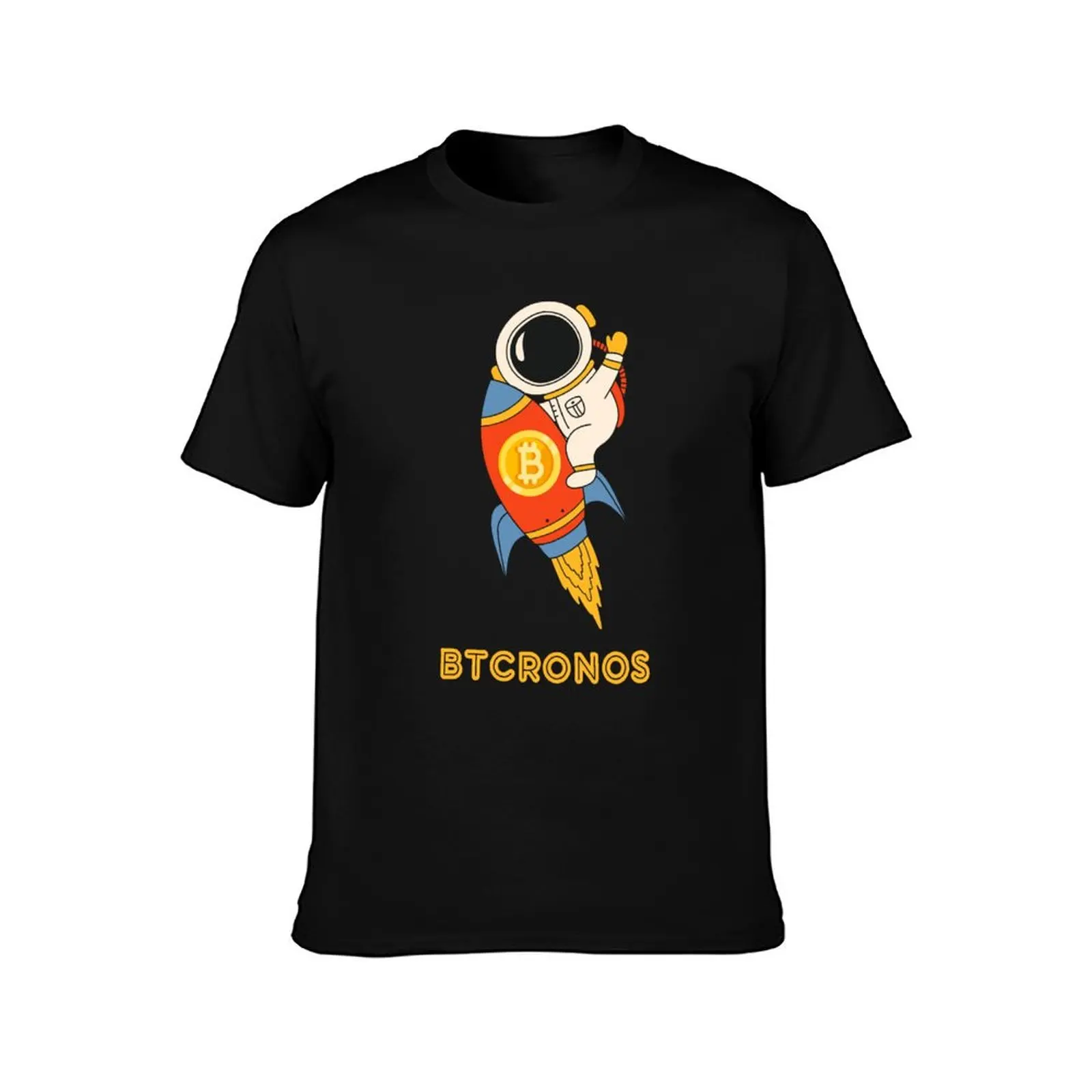 BTCRONOS Astronaut Soars on Rocket T-Shirt Summer Casual Cotton Tee Oversized Streetwear Tops Vintage Graphic Print