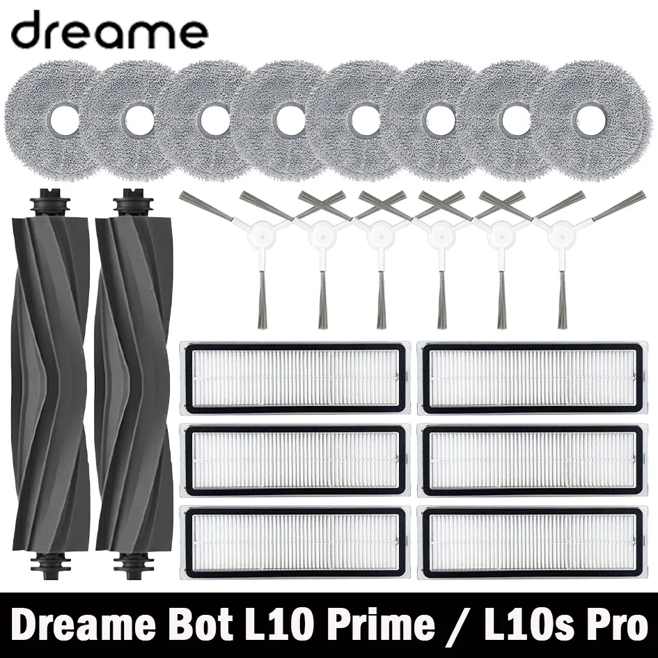 Dreame Bot L10 Prime / L10s Pro / L10 Pro Accessories Main Side Brush Hepa Filter Mop Cloth robot Replacement Spare Parts