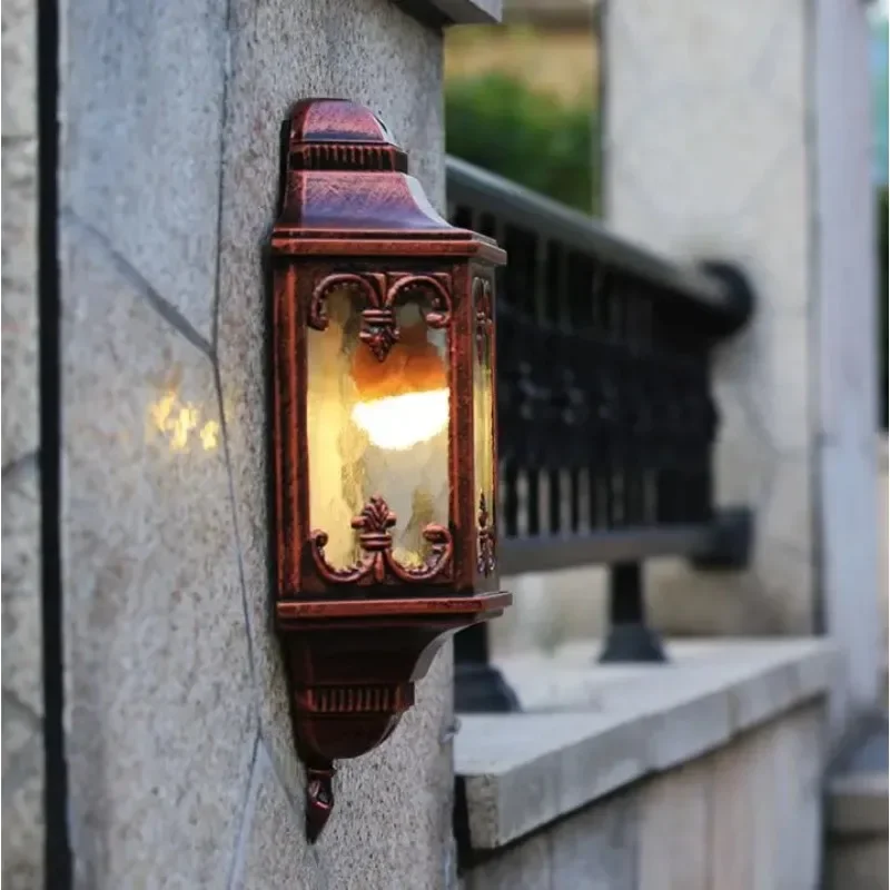 European Outdoor Waterproof Garden Aisle Antique Garden Villa Terrace Led Wall Lamp