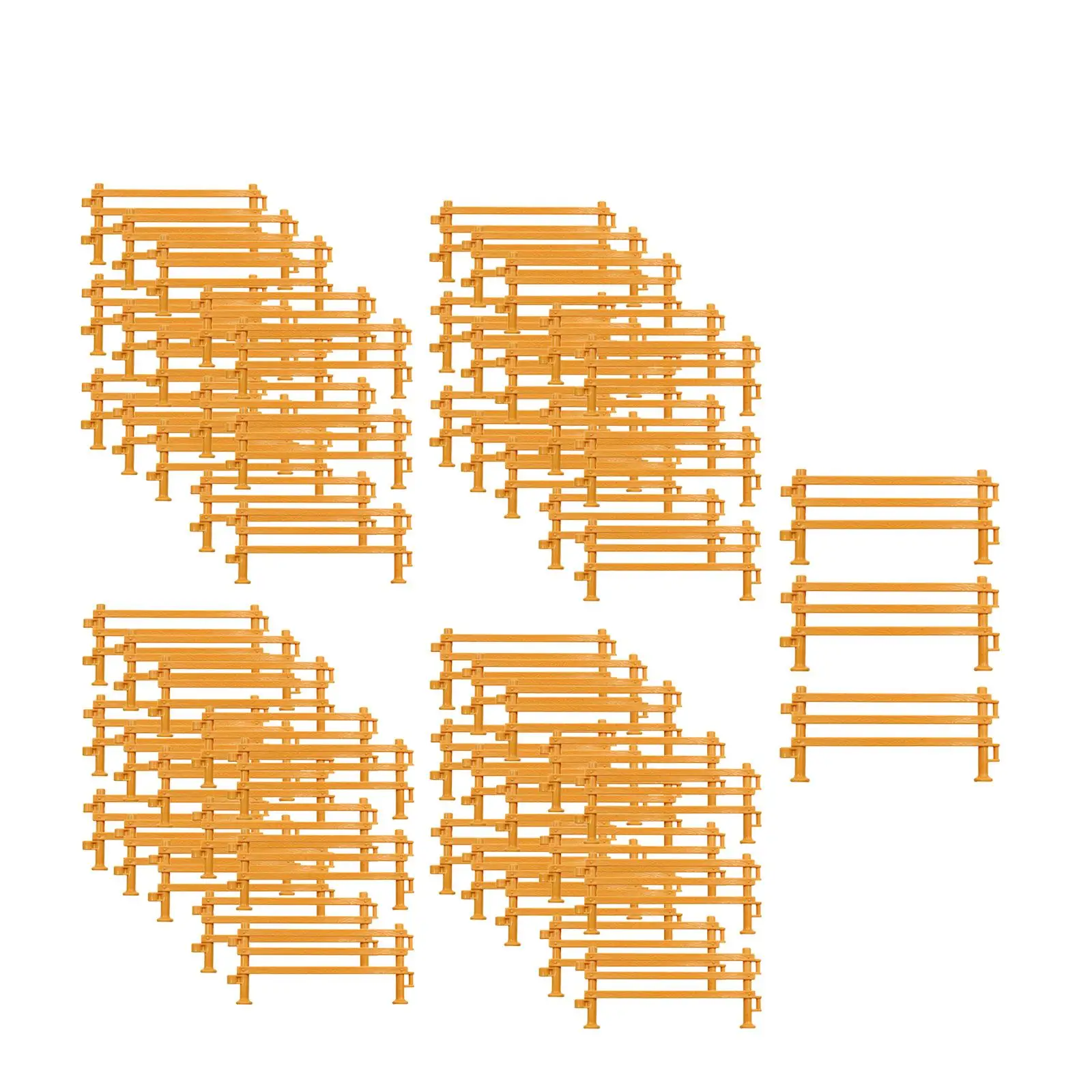 60x Miniature Farm Fence Playset Scene Layout Decor for Architecture Model