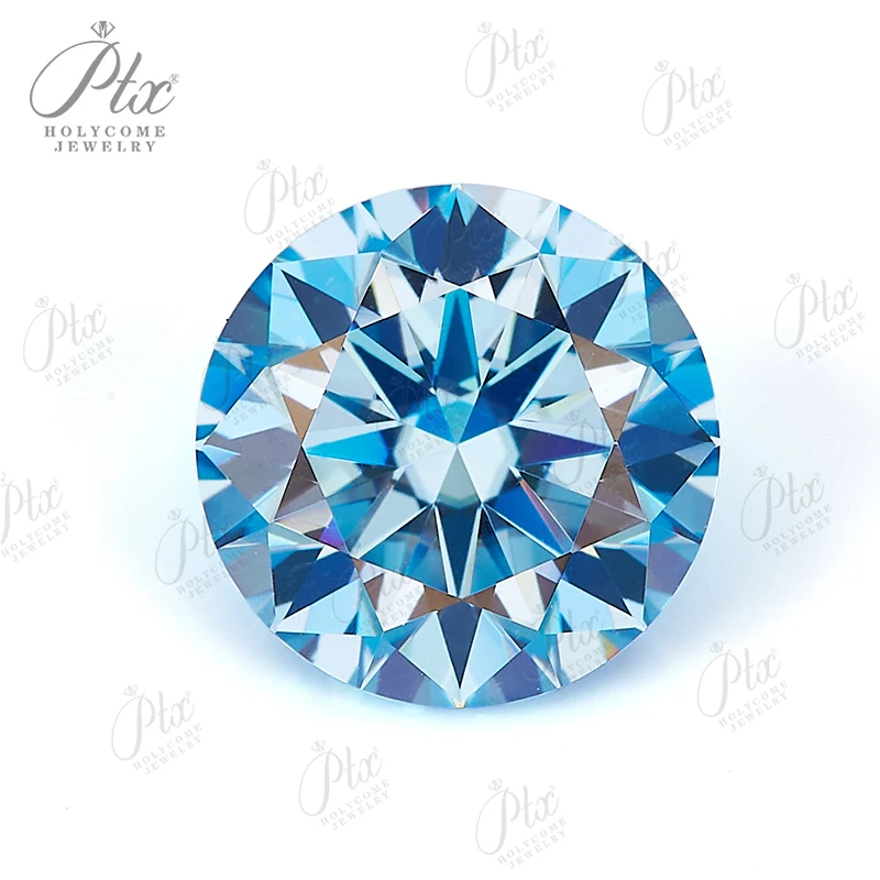 

Hot Sale Aquamarine Brilliant Round Cut 5-9mm Loose Moissanite Stones VVS1 Diamond Gemstone With GRA Certificate Jewelry Making