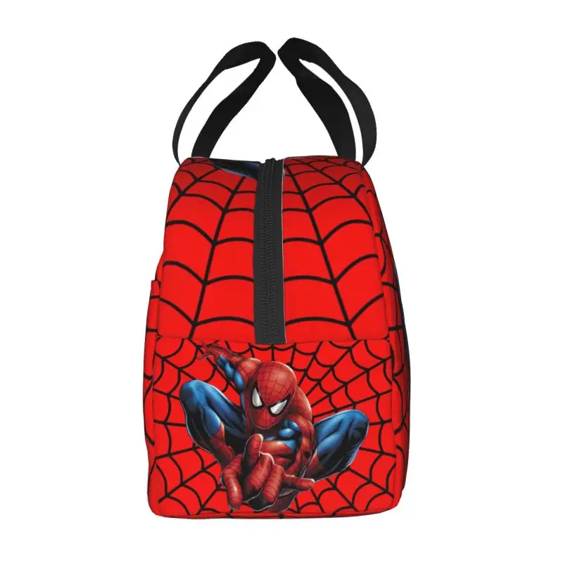 Custom Spider Man Insulated Lunch Box for Women Portable Thermal Cooler Lunch Bag School Picnic Food Container Tote Bags