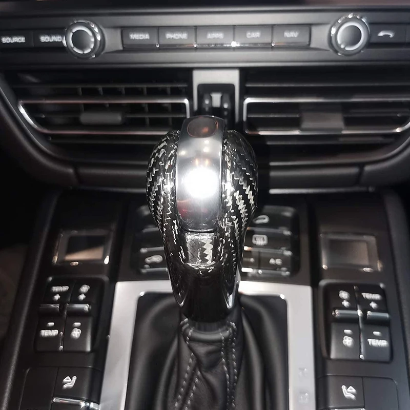 カーボンファイバーギアシフトノブヘッドカバー,マカン2014-2020 s gtsパナメーラ2014-2016 718 2016-2019に適したトリム