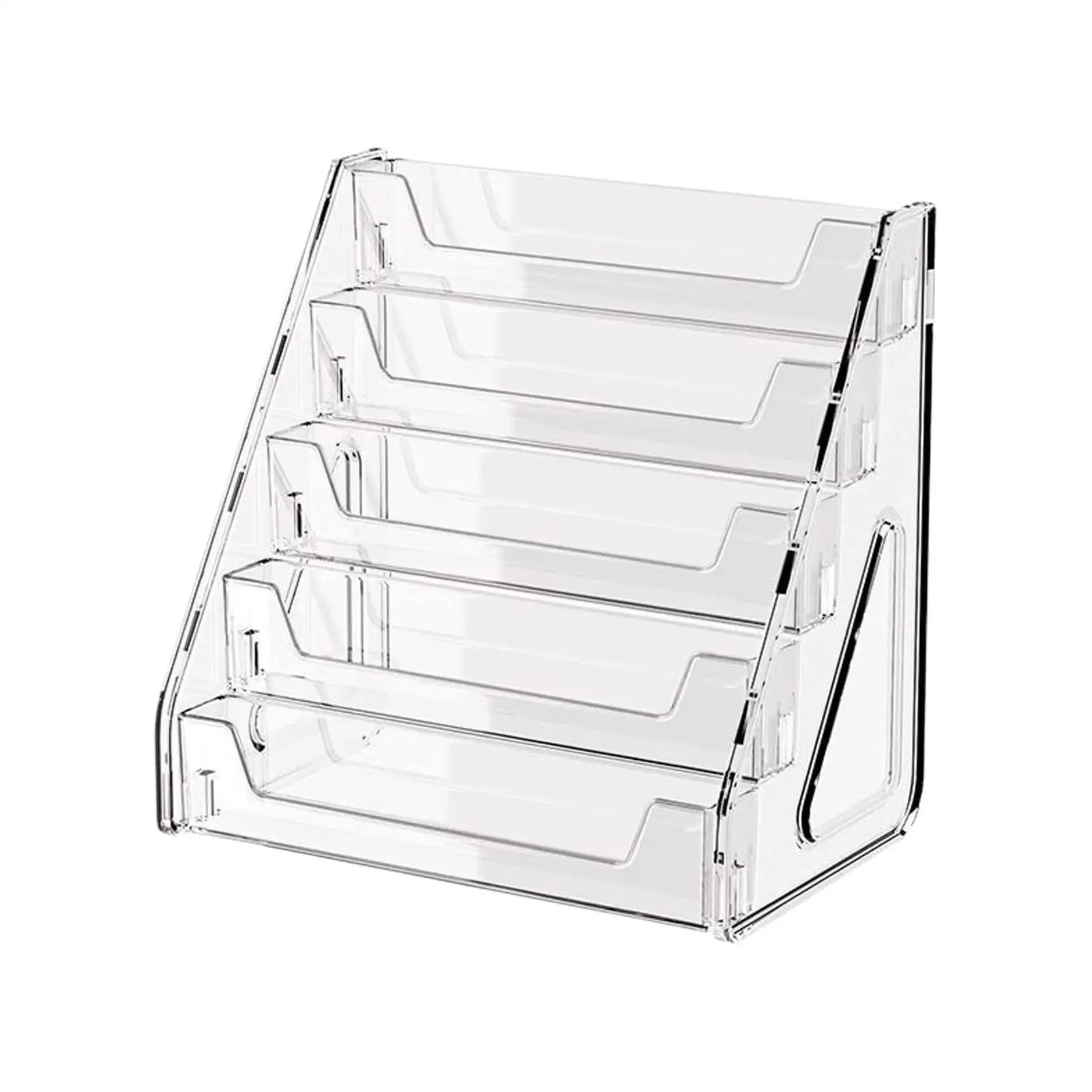 5 Tier Acrylic Card Display Stand Clear Graded Shelf for Collectible Trading Cards Photos Postcards Exhibition Booth Organizer