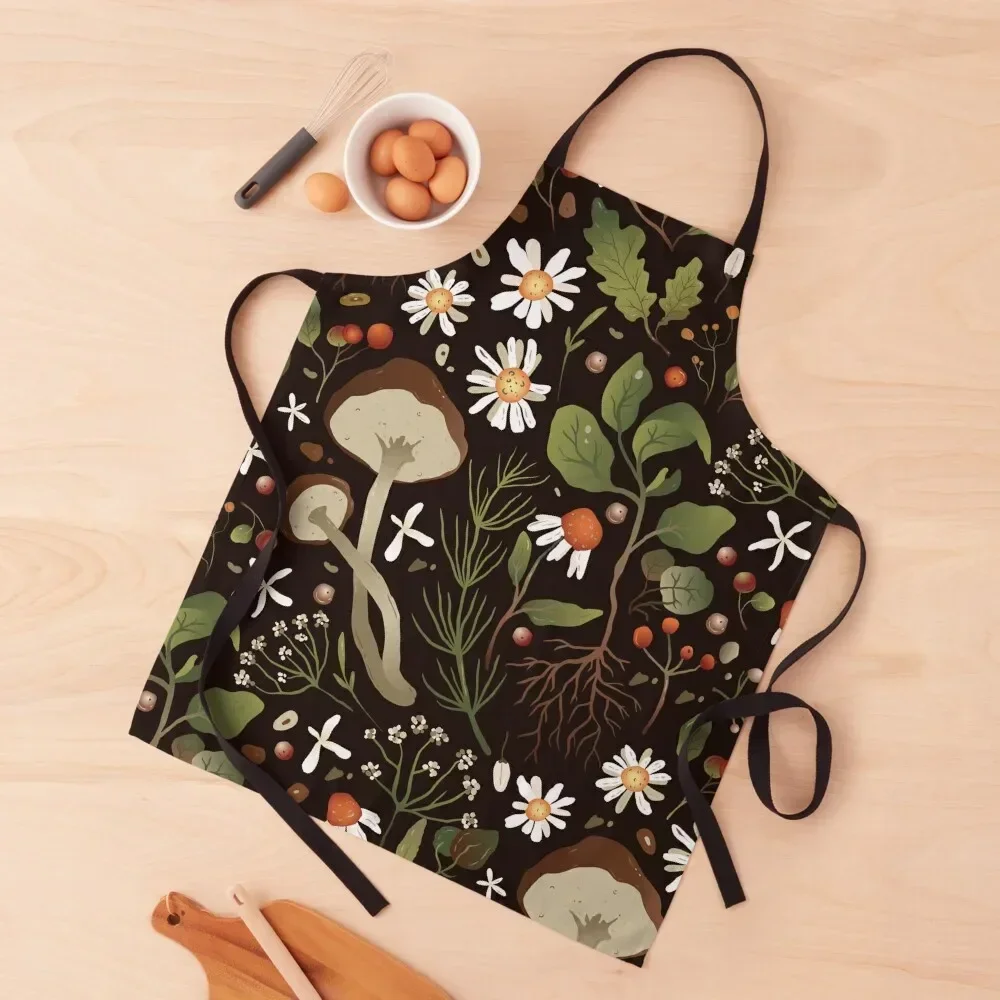 

Forest Herbs Botanical Apron Women's Dress Kitchen Things For Women Kitchen Apron