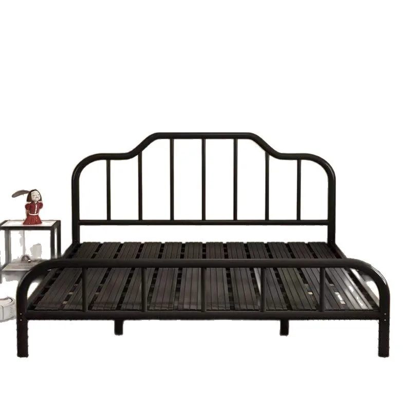 Wrought iron bed, modern simple and economical, European single bed for rental house