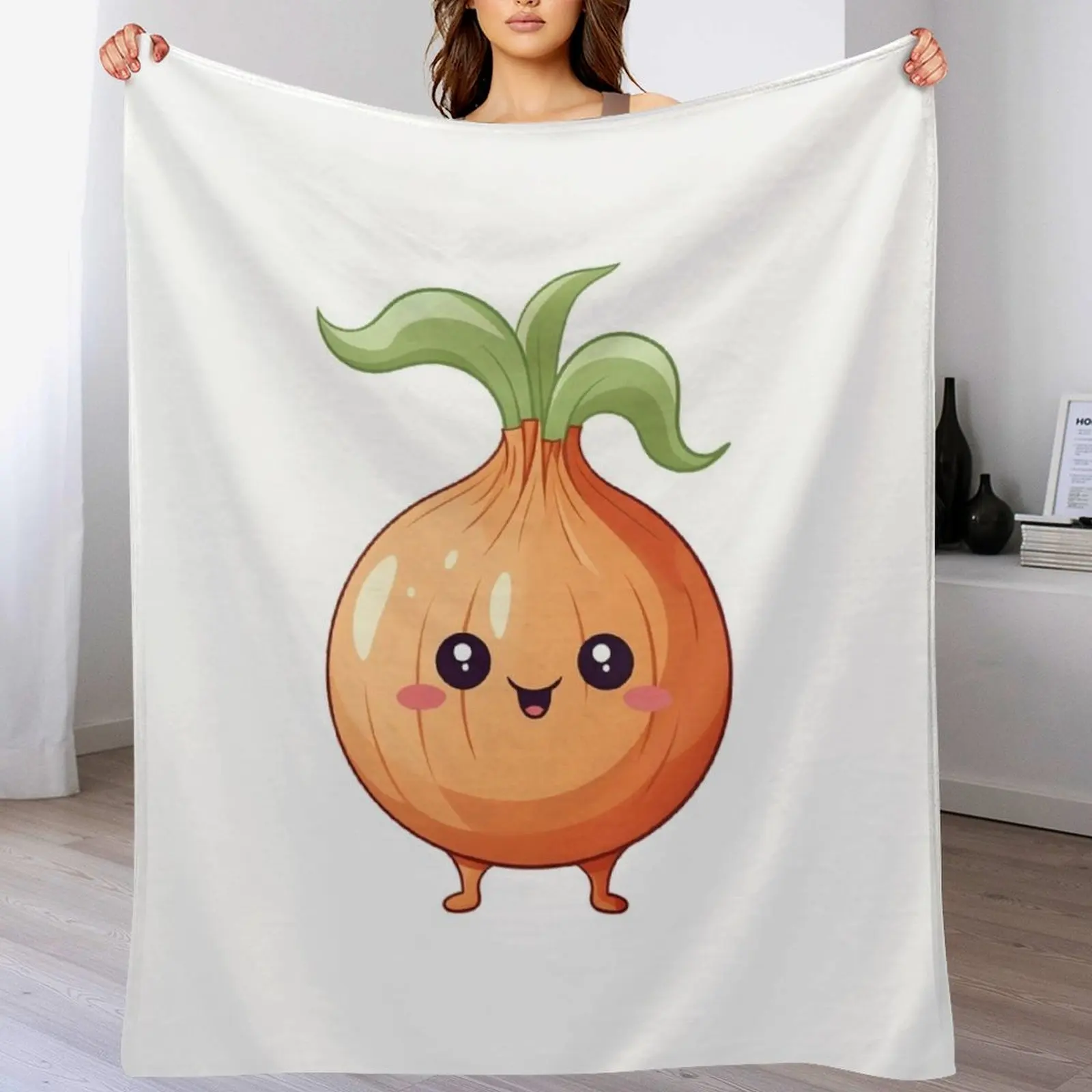 Cute onion vegetables Throw Blanket Luxury Personalized Gift Blankets