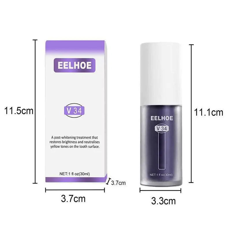 Roxo Creme Dental Cor Corrector, Clareamento Dental, Clareamento, Reduzir Amarelecimento, Limpeza Tooth Care, 30ml